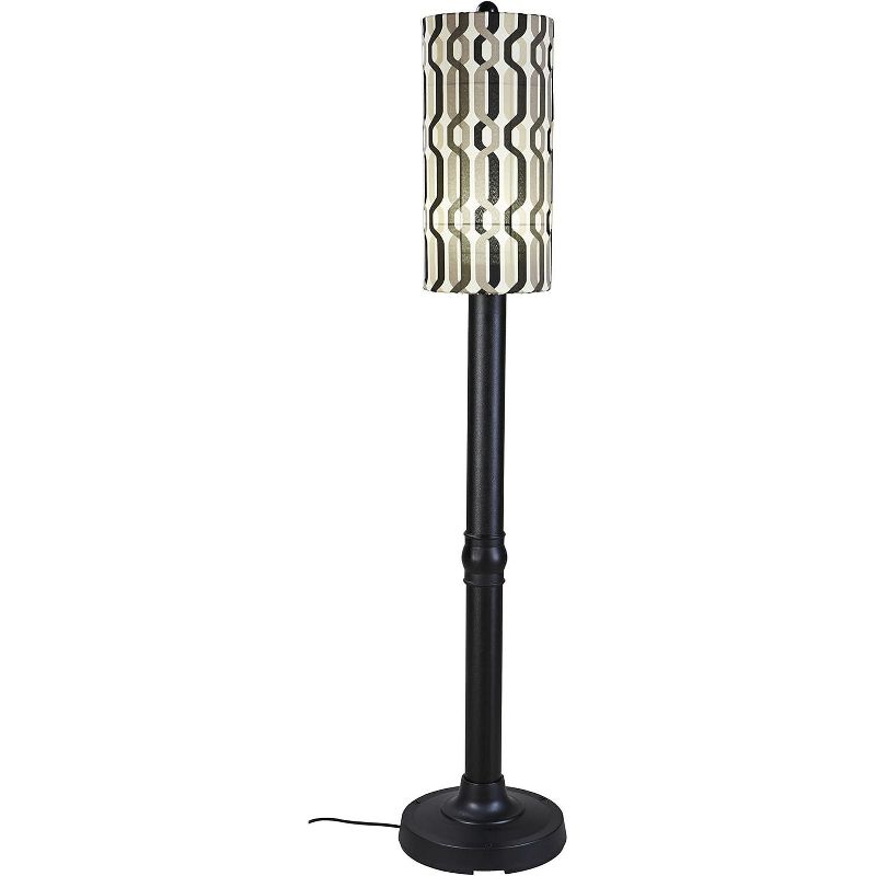 Patio Living Concepts Coronado 70 Floor Lamp 62250 with 3 black body and New Twist Caviar outdoor fabric shade, 1 of 2
