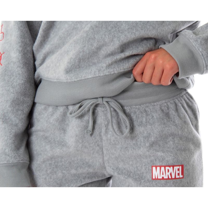 Marvel Comics Women's Juniors' Avengers Brick Logo Jogger Pajama Set, 4 of 7