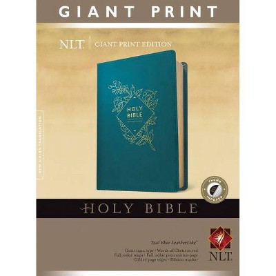 Holy Bible, Giant Print NLT (Red Letter, Leatherlike, Teal Blue, Indexed) - Large Print (Leather Bound)