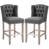 Gulches Farmhouse Counter Height Bar Stools Set of 2, Upholstered, Dark Gray, 27" Seat Height - 4 of 4