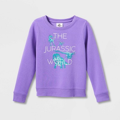 Girls' Jurassic World Dreamy Fleece Pullover Sweatshirt - Purple