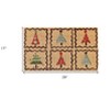 HomeRoots 17" X 29" Natural Red and Black Coir Christmas Trees Outdoor Christmas Door Mat - 3 of 3