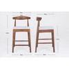 NicBex 24" Mid-Century Bar Stools Set of 2,Modern Counter Height Bar Stools with Padded Seat,Solid Wood Barstools for Kitchen Island & Dining - 3 of 4