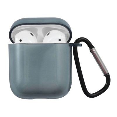 Insten Case Compatible with AirPods 1 & 2 - Protective Bright Skin Cover with Keychain, Clear Black