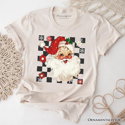 Checkered Santa Claus Vintage T-Shirt, Retro Merry Christmas Tee | OrnamentallyYou