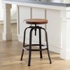Elm Lane Radin Hammered Bronze Swivel Bar Stool Brown 29" High Industrial Adjustable Brown Seat with Footrest for Kitchen Counter Height Island Home - 2 of 4