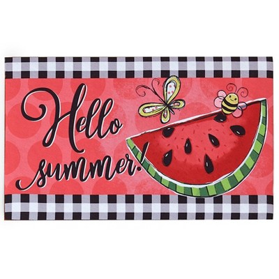 The Lakeside Collection Hello Summer Porch Decor - Watermelon Door Mat