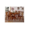 7-Piece Oval Saddle Brown Finish Solid Wood Top Dining Table with 6-Chairs with - 2 of 4