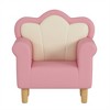 SKRAN Upholstered Kids Sofa, Princess Armchair for Children, Petal Shape Toddler Sofa Chair for Playroom, Children's Bedroom, Pink+White - 4 of 4