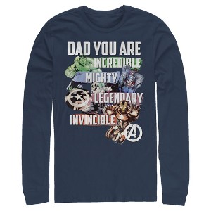 Men's Marvel Dad You are Incredible Mighty Legendary Invincible Long Sleeve Shirt - 1 of 4
