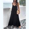 Women Summer Sundress V-Neck Sleeveless Spaghetti Strap Backless Maxi Long Beach Shirt Dress Travel Vacation Outfits - 2 of 4