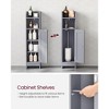 Space-Saving Narrow Bathroom Storage Cabinet with Adjustable Shelves & Door, Floor Organizer for Toilet Paper & Toiletries, Anti-Tip Design - 3 of 4