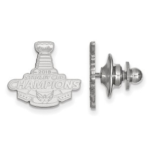 Black Bow Jewelry Sterling Silver Washington Capitals NHL Pin - 1 of 2