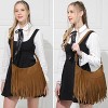 Women Fringe Hobo Bag Western Purse Shoulder Bag Vegan Suede Tassel Hippie Crossbody Bag (Brown) - 2 of 4