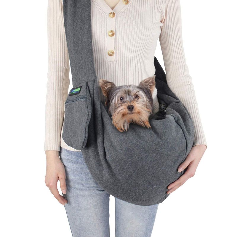 GOOPAWS® Hands-Free Comfy Pet Sling Bag for Small Dog or Cat, Smoke Gray, 5 of 9