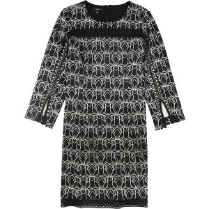 Alfani Womens Illusion-Lace Floral Shift Dress - 1 of 1