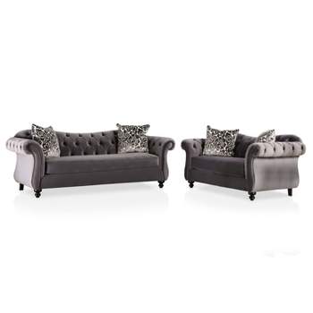 2pc Brushwood Tufted Back Loveseat and Sofa Set - HOMES: Inside + Out