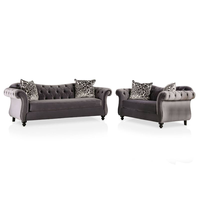 2pc Brushwood Tufted Back Loveseat and Sofa Set - HOMES: Inside + Out, 1 of 8