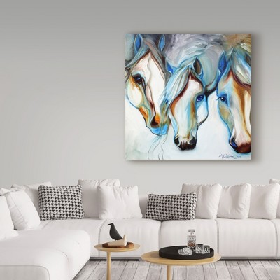 Marcia Baldwin 14" x 14" Multicolor Abstract Equine Canvas Art