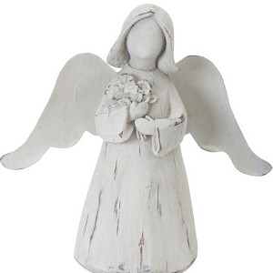 HomeRoots Set of Six 6" White Washed Polyresin Angel Figurine Tabletop Sculpture - 1 of 4