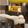 Aheaplus Bed Frame with LED Light and Charging Station - 3 of 4
