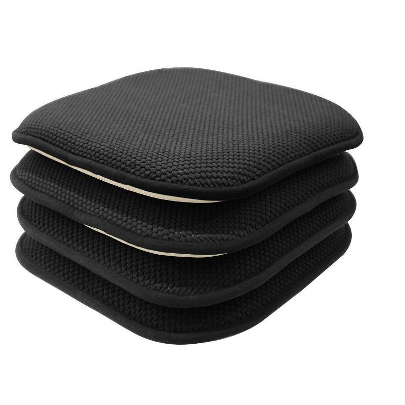 GoodGram Non Slip Chenille Premium Memory Foam Chair Cushions (4 Pack), 1 of 2