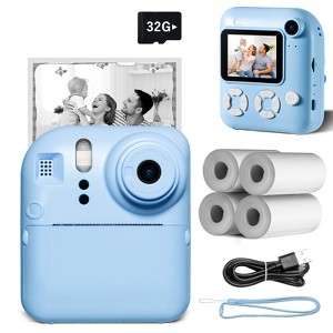 SUGIFT Kids Instant Print Camera with 32GB Card & 4 Rolls Paper, Dual-Lens 1080P Video Camera for Boys & Girls - 1 of 4
