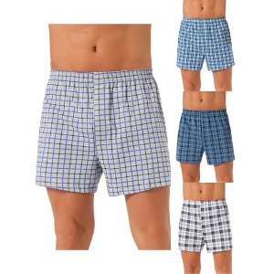 INSPIRE CHIC Men's 4 Pack Classic Plaid Printing Boxer Shorts - 1 of 4