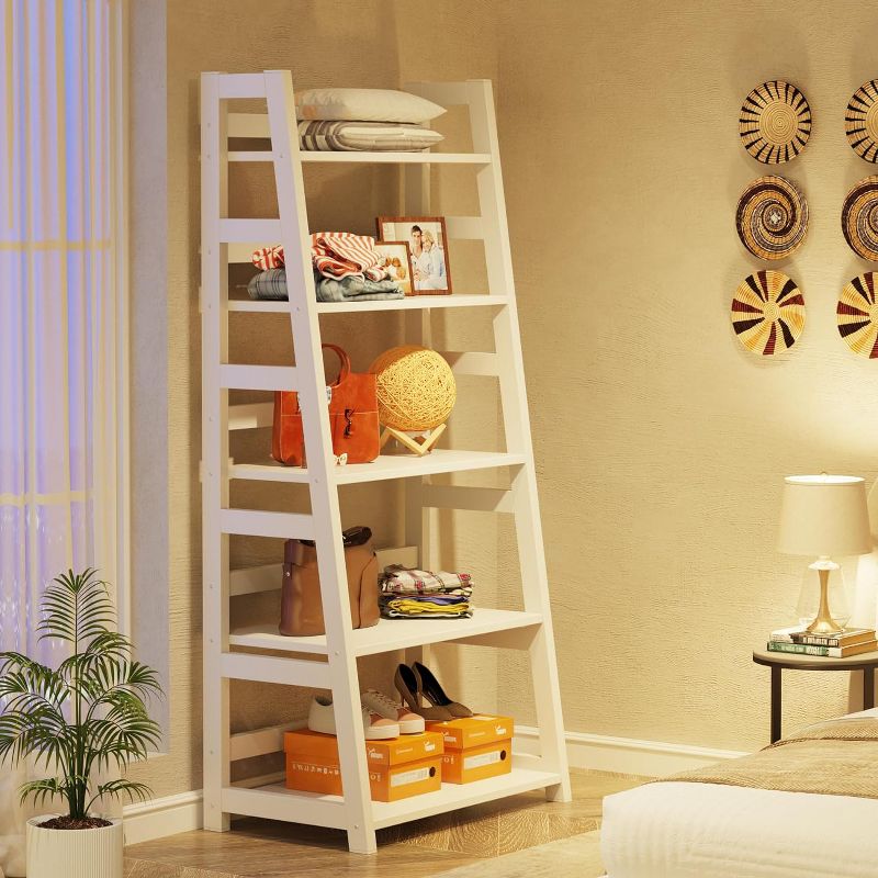 Tribesigns 5-Tier Bookshelf, Modern Ladder Bookcase for Home Office, 3 of 7