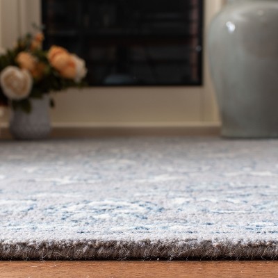 Hand-Tufted Elegance Light Grey/Ivory Wool 5' Square Rug