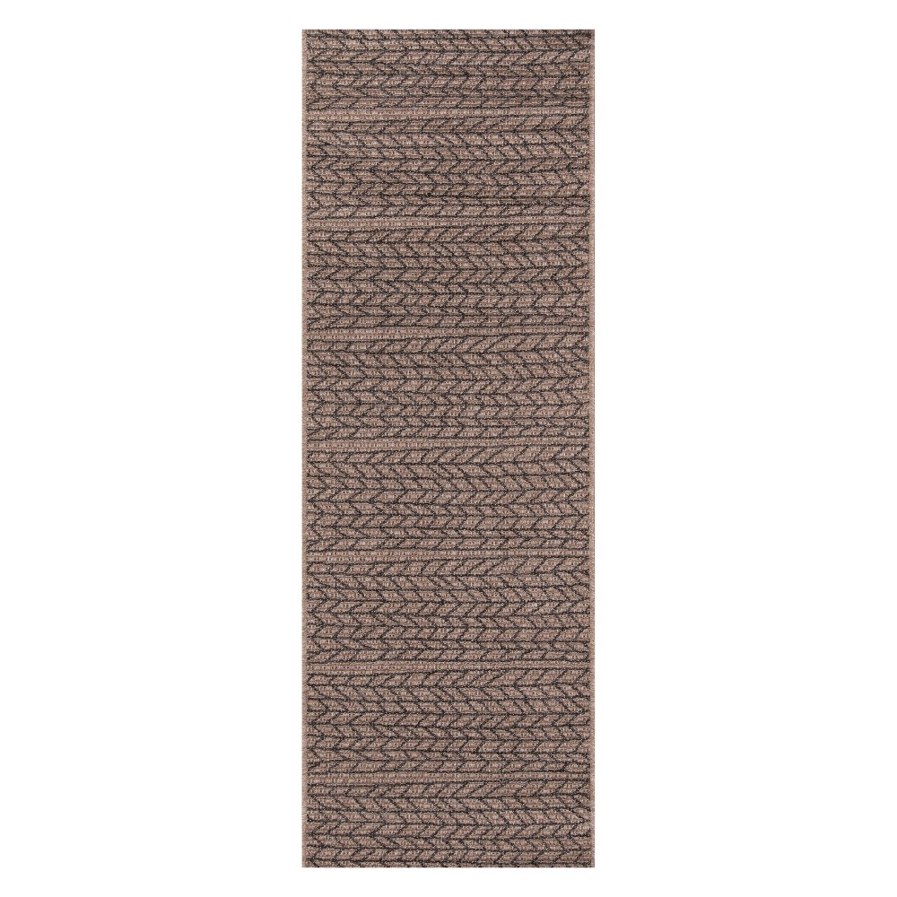 Photos - Area Rug Momeni 2'7"x7'6" Stripe Loomed Runner Tan  