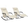 vidaXL Sun Lounger Black and Grey Textilene, Powder-Coated Steel Standard - Cream and Gray Set of 2 - 2 of 4