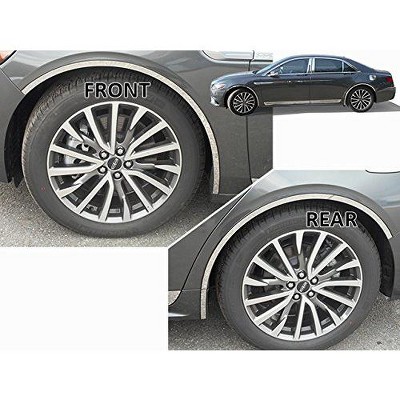 QAA is Compatible with 2017-2020 Lincoln Continental 6 Piece Stainless Wheel Well Accent Trim, 0.875" Width WQ57680