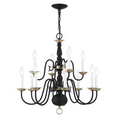 Livex Lighting Williamsburgh 12 - Light Chandelier in  Black