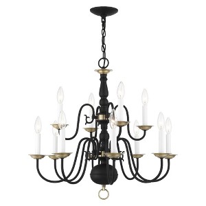 Livex Lighting Williamsburgh 12 - Light Chandelier in  Black - 1 of 2