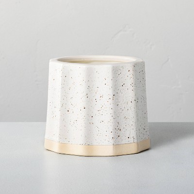 Wide Fluted Speckled Ceramic Salt Jar Candle Tonal Cream 11oz - Hearth & Hand™ with Magnolia