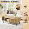 Coffee table, modern style coffee table with storage function, including drawers and open shelves, square coffee table for living room. - 4 of 4