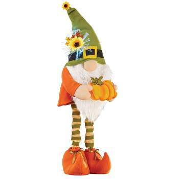 Collections Etc Extendable Fiber Optic Fall Gnome Porch Greeter 11 X 7 X 36
