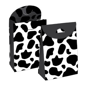 Big Dot of Happiness Cow Print - Farm Animal Gift Favor Bags - Party Goodie Boxes - Set of 12 - 1 of 4