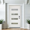 Lirago Fiberglass Front Door 36in x 80in with Brickmould 4 Lite Frosted Glass Contemporary Style Left Hand Inswing White Vinyl Frame - 3 of 4
