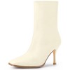 BLISSFUL STEP Women's Stiletto High Heel Square Toe Side Zip Ankle Boots - 4 of 4