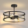 DORESshop 4-Light Black American Style Flush Mount Ceiling Light, E26 Base, Non-Integrated Bulbs, Classic Design - 2 of 4