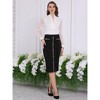 INSPIRE CHIC Women's High Waist Business Work Tweed Trim Button Decor Bodycon Skirts - 2 of 4