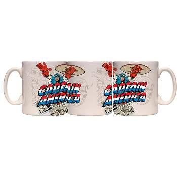 Marvel Captain America Comic Ceramic Office Coffee Mug 11 oz. Beverage Cup Multicoloured