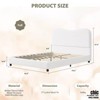 Jojoka Twin/Full/Queen Size Bed Frame, Boucle Upholstered Platform w/ Rounded Headboard, Wooden Slats, Low Profile, Heavy Duty, No Box Spring Needed - 2 of 4