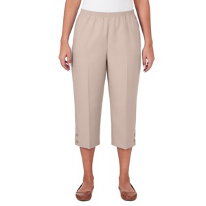 Alfred Dunner Womens Button Hem Denim Capri Pant - 1 of 4