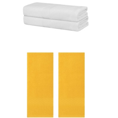 REGALWOVEN Cotton Bath Hands Towel Sets For Bathroom, Gym, SPA 2 Pack
