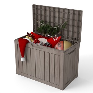 Yardgrace 30/45/80/100 Gallon Deck Box Weather Resistant Storage and Seating Outdoor Deck Box - 1 of 4