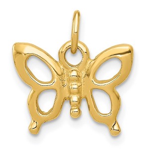 Black Bow Jewelry 14k Yellow Gold Polished Butterfly Silhouette Charm, 15mm - 1 of 4