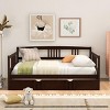Streamdale Full Size Daybed Wood Bed with Twin Size Trundle, Espresso - 2 of 4